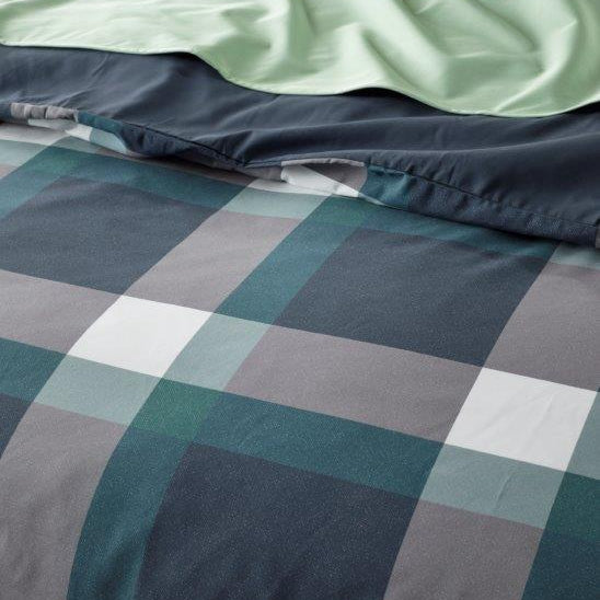 Forest Check waterproof quilt cover