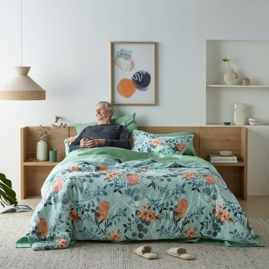 Native Blue Water Restistant Doona Cover