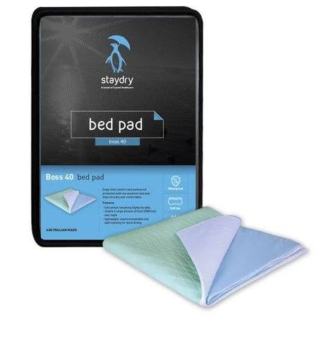 Boss 40 Super Heavy Duty Bed Pad with Tuck in Wings (Holds 2500ml)